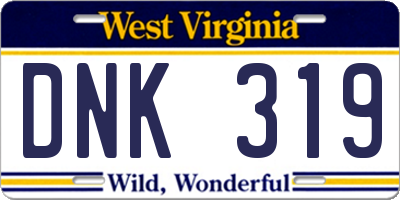 WV license plate DNK319
