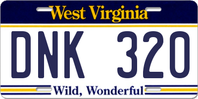 WV license plate DNK320
