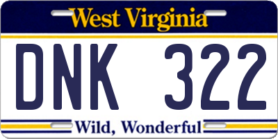 WV license plate DNK322