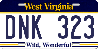 WV license plate DNK323