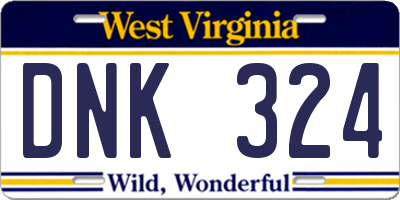 WV license plate DNK324