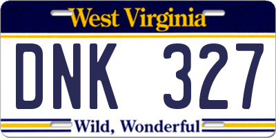WV license plate DNK327