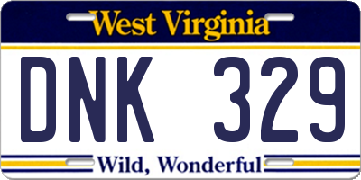 WV license plate DNK329