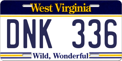 WV license plate DNK336