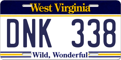 WV license plate DNK338
