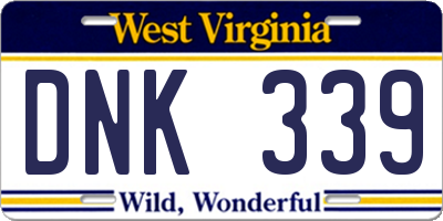 WV license plate DNK339