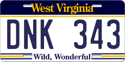 WV license plate DNK343