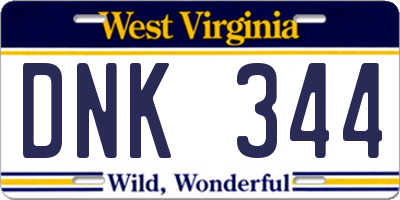 WV license plate DNK344