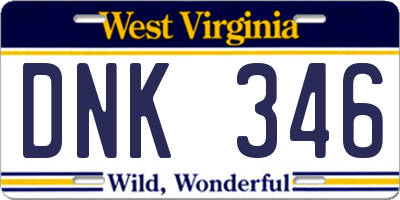 WV license plate DNK346