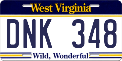 WV license plate DNK348