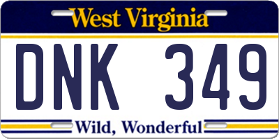WV license plate DNK349
