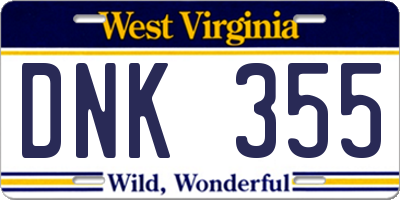 WV license plate DNK355