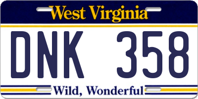 WV license plate DNK358