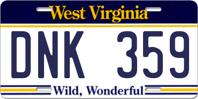 WV license plate DNK359