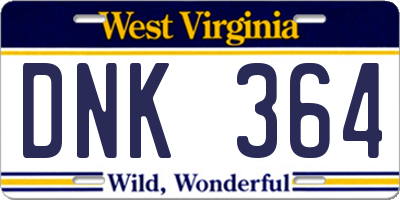 WV license plate DNK364