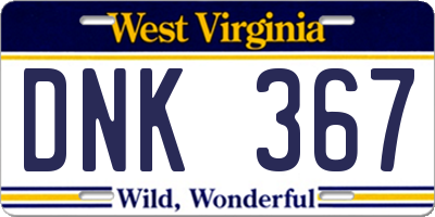 WV license plate DNK367