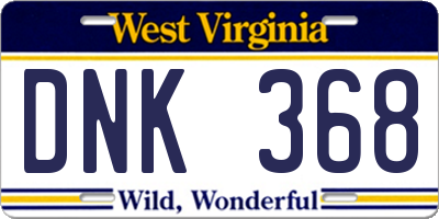 WV license plate DNK368