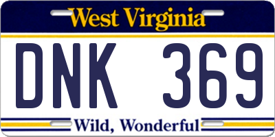 WV license plate DNK369