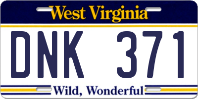 WV license plate DNK371