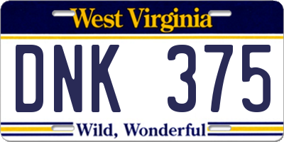 WV license plate DNK375