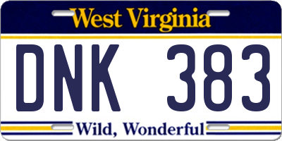 WV license plate DNK383