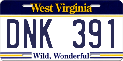 WV license plate DNK391