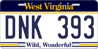 WV license plate DNK393