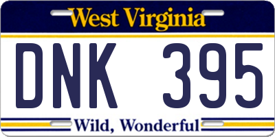WV license plate DNK395