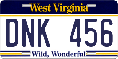 WV license plate DNK456