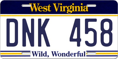 WV license plate DNK458