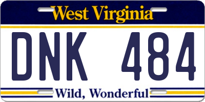 WV license plate DNK484
