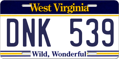 WV license plate DNK539