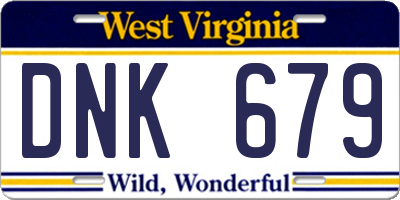 WV license plate DNK679