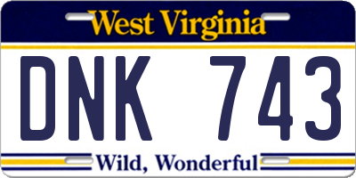 WV license plate DNK743