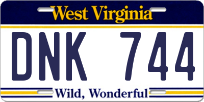 WV license plate DNK744
