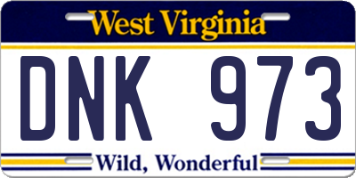 WV license plate DNK973