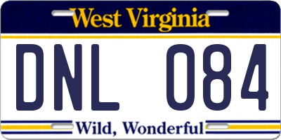 WV license plate DNL084