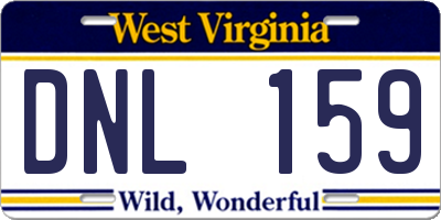 WV license plate DNL159