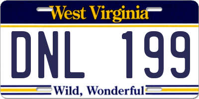WV license plate DNL199