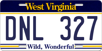 WV license plate DNL327