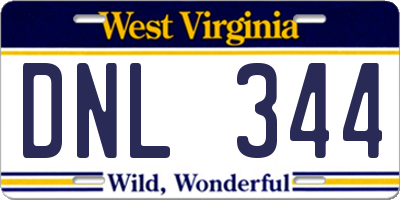 WV license plate DNL344
