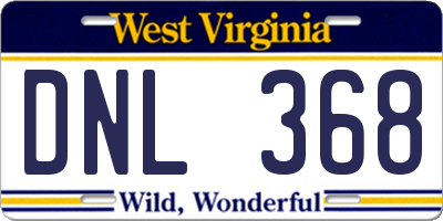 WV license plate DNL368