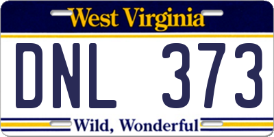 WV license plate DNL373