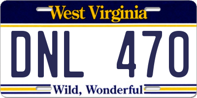 WV license plate DNL470