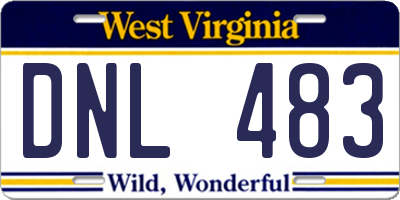 WV license plate DNL483