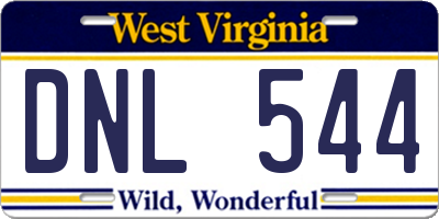 WV license plate DNL544