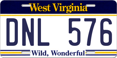 WV license plate DNL576