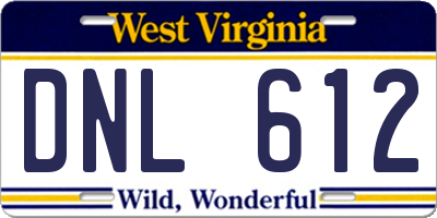 WV license plate DNL612