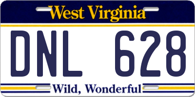 WV license plate DNL628