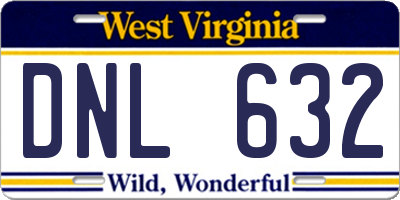 WV license plate DNL632